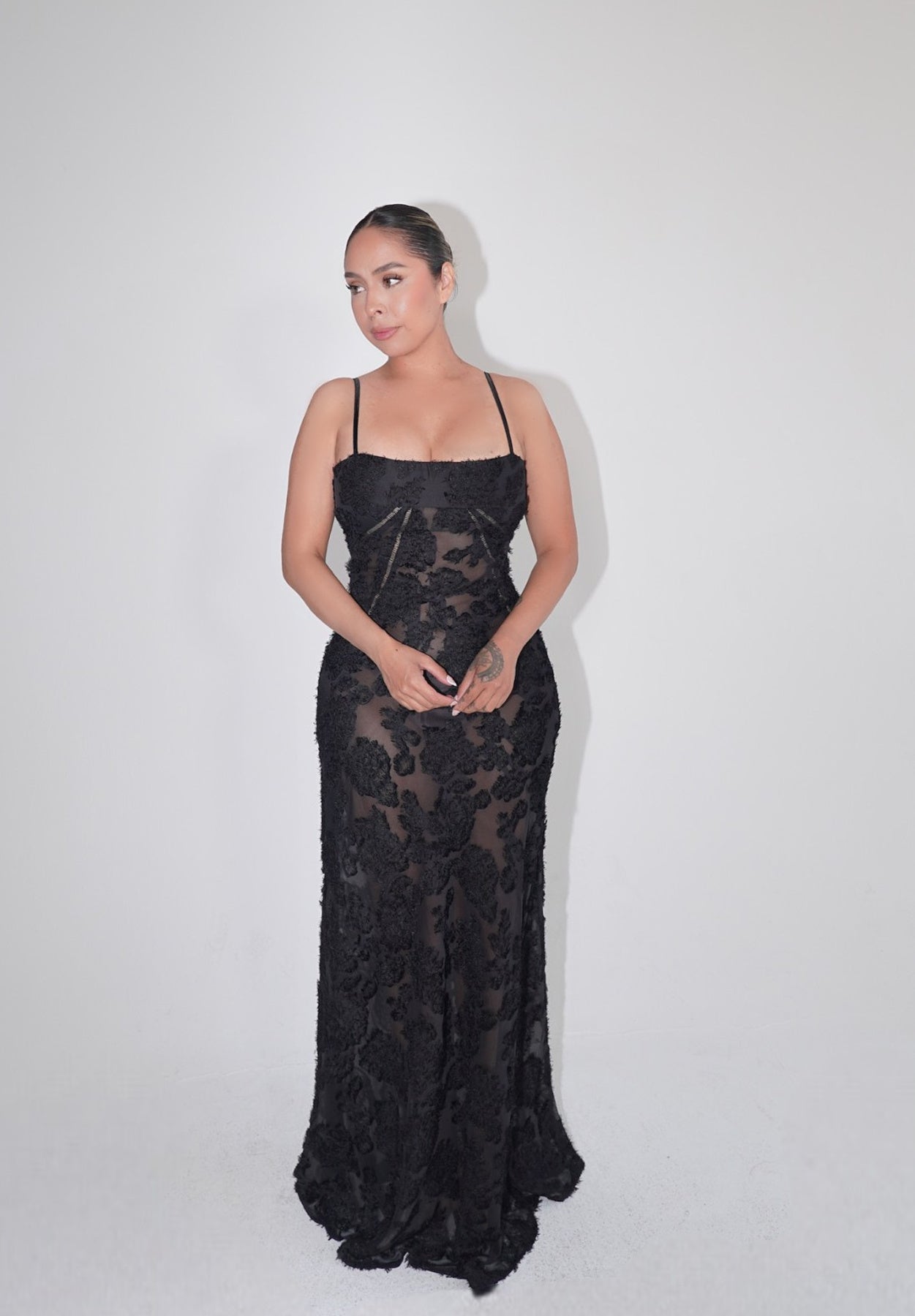 Opal Lace Back Maxi Dress- Black