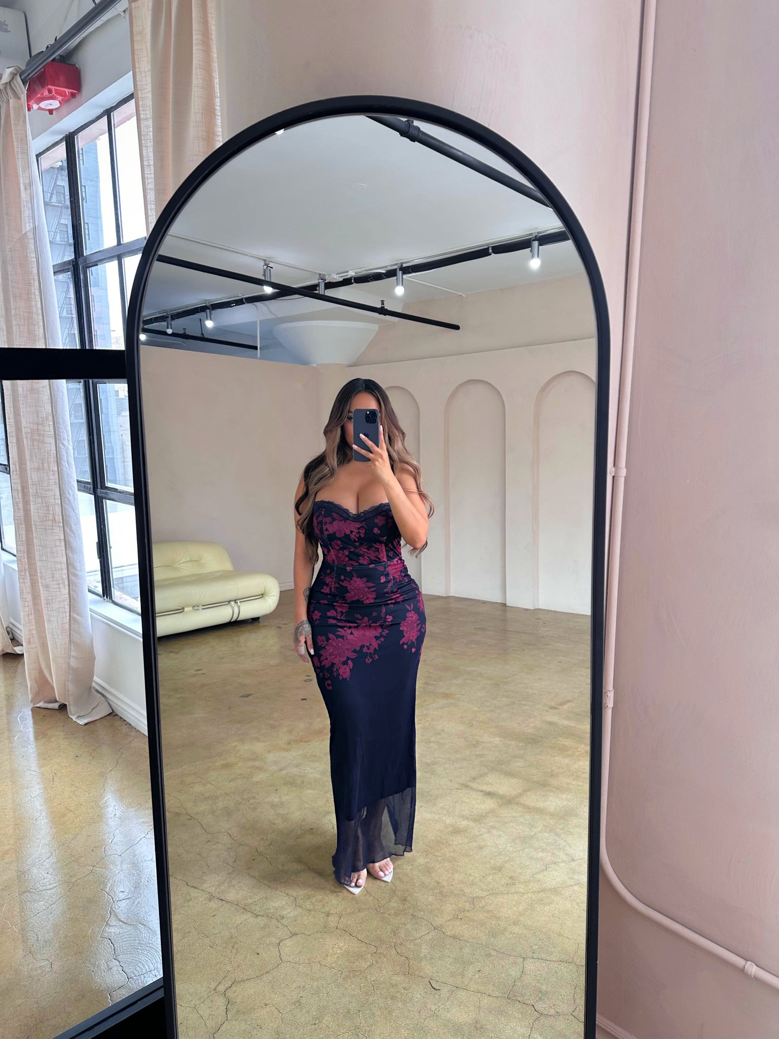 Maison Printed Maxi Dress - Purple XS Maison Printed Maxi Dress - Purple XS