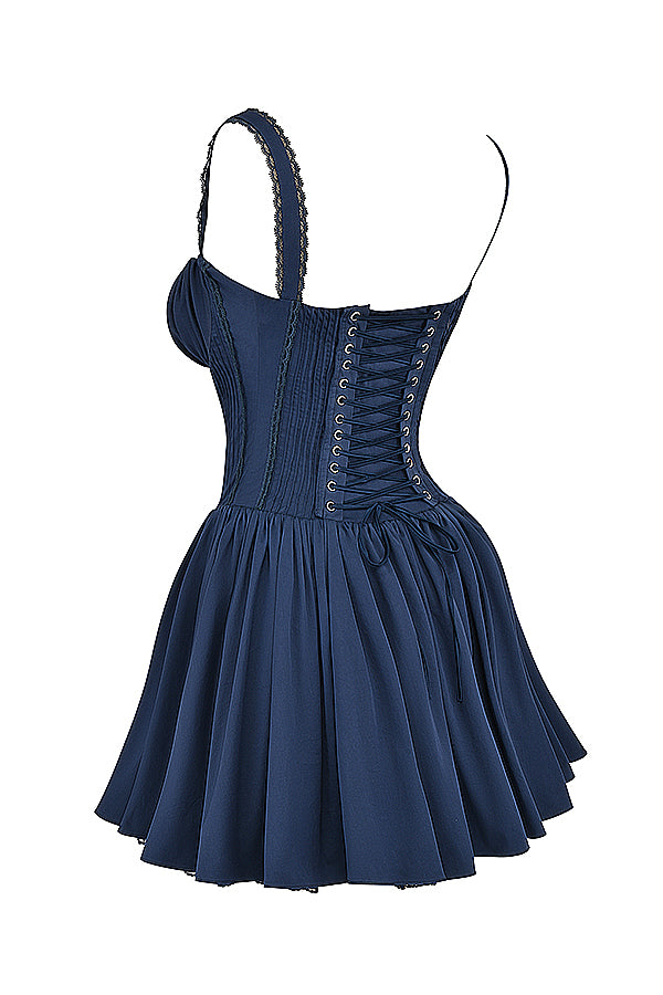 Lesly Ruffle Mini Dress - Blue