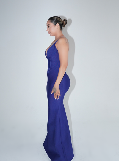 Lenny Maxi Bandage Dress-Royal Blue