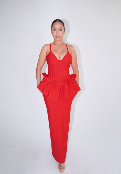 Diana Maxi Bandage Dress - Red
