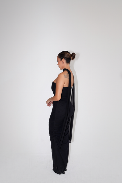 Evonne Two piece Maxi Dress Set- Black