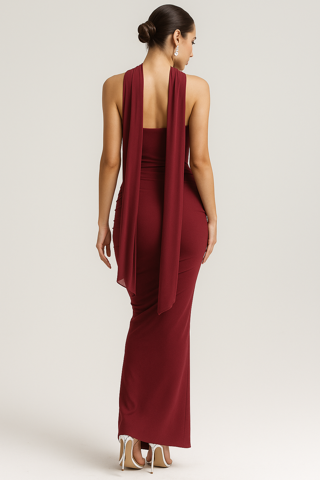 Evonne Two piece Skirt Set- Burgundy