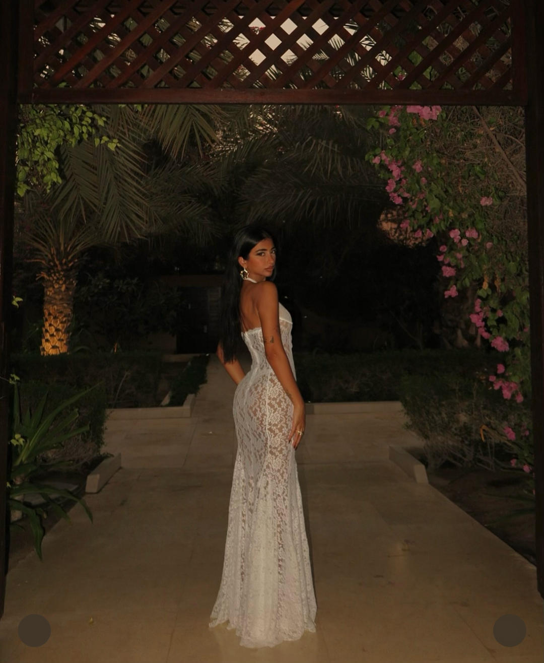 Bianca Halter Lace Maxi Dress -White