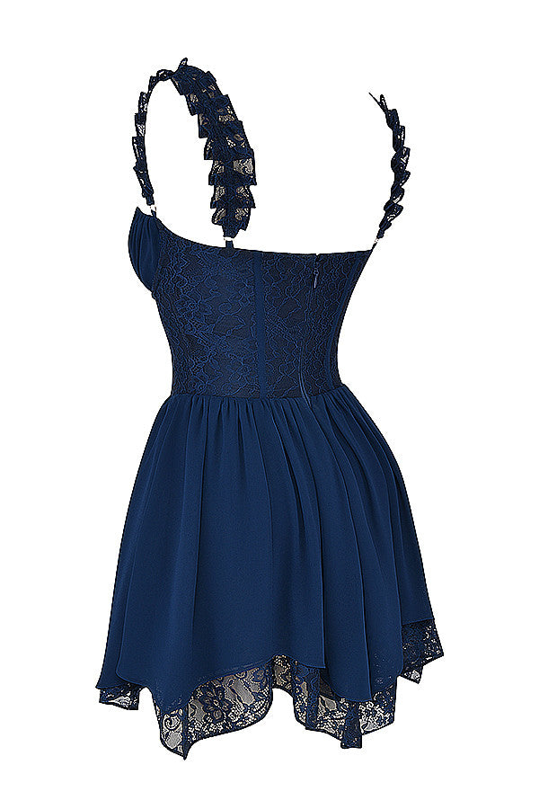 knee length dresses for ladies Barely There Lace Dress Blue knee length dresses for ladies Barely There Lace Dress Blue
