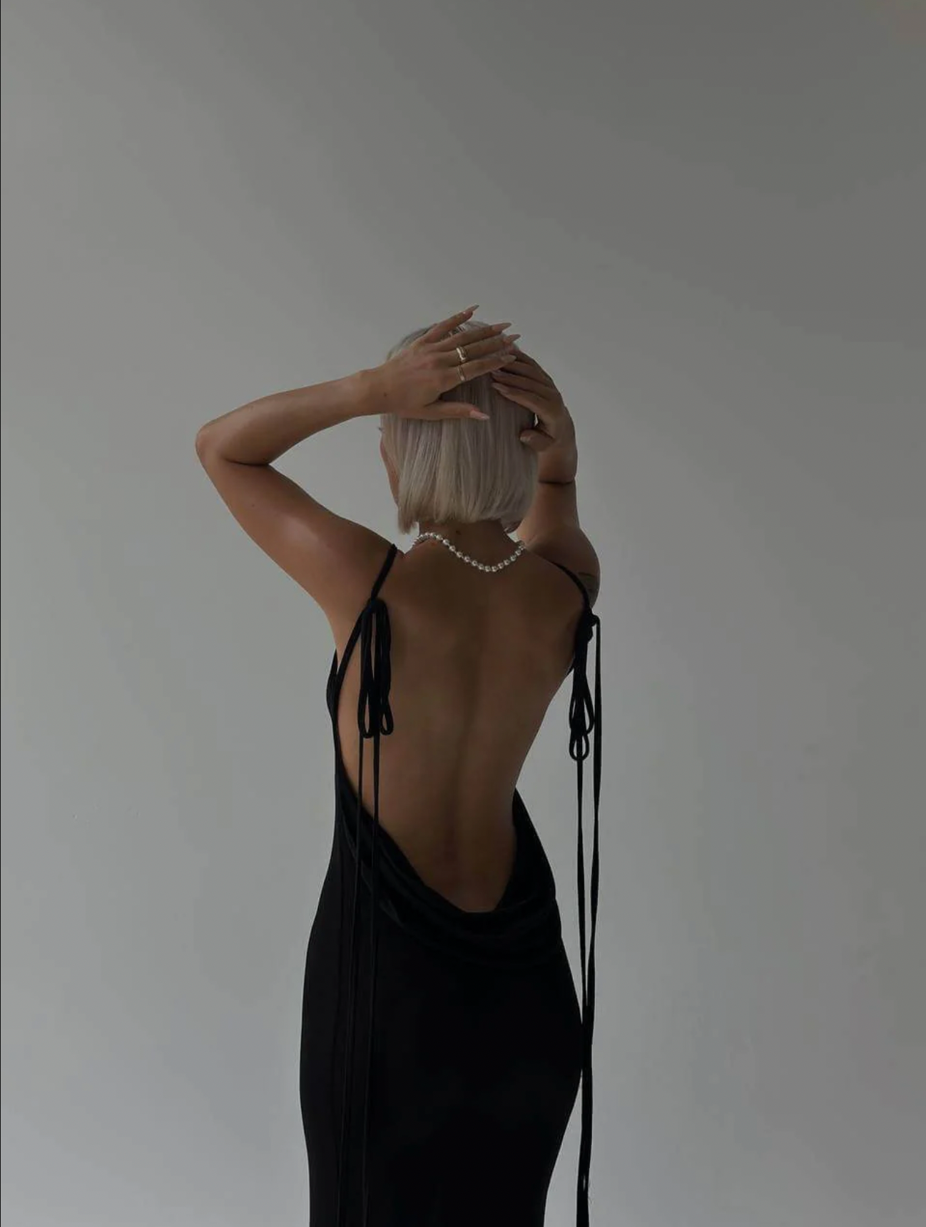 "Alissa" Backless Maxi Gown - Black