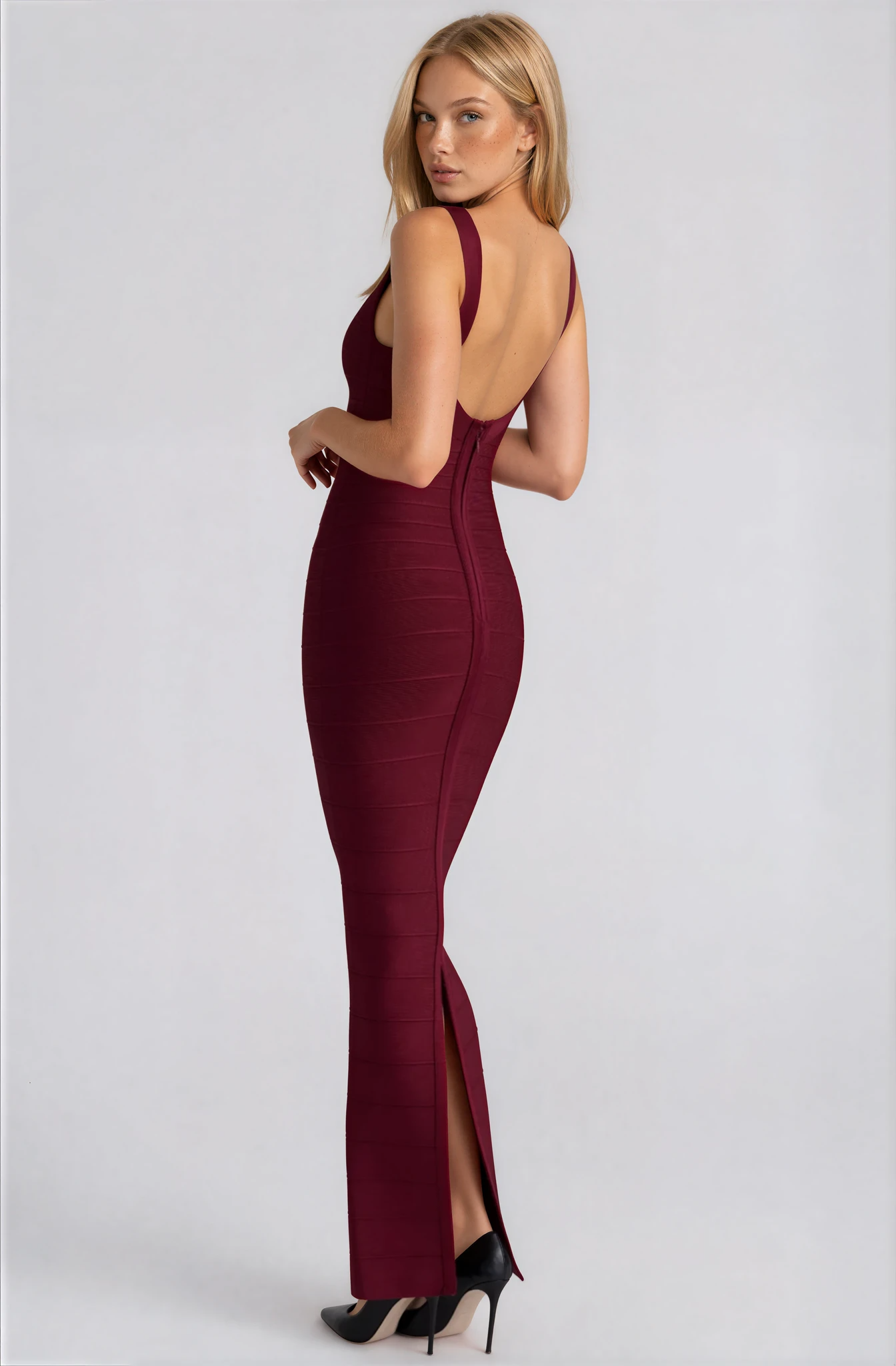 Kaia Bandage Dress Maxi- Burgundy M Kaia Bandage Dress Maxi- Burgundy M
