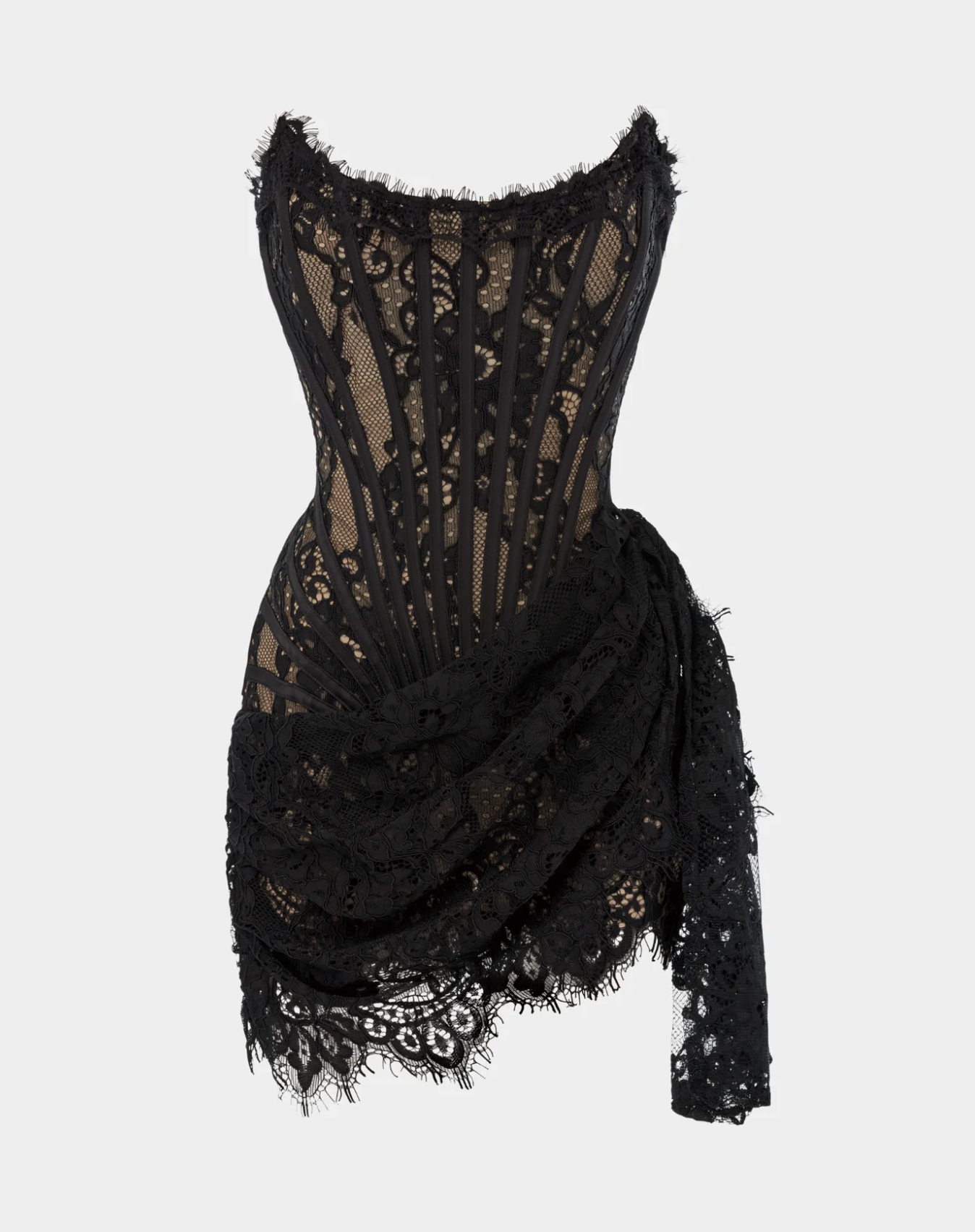 Jackie Corset Lace Draped Dress
