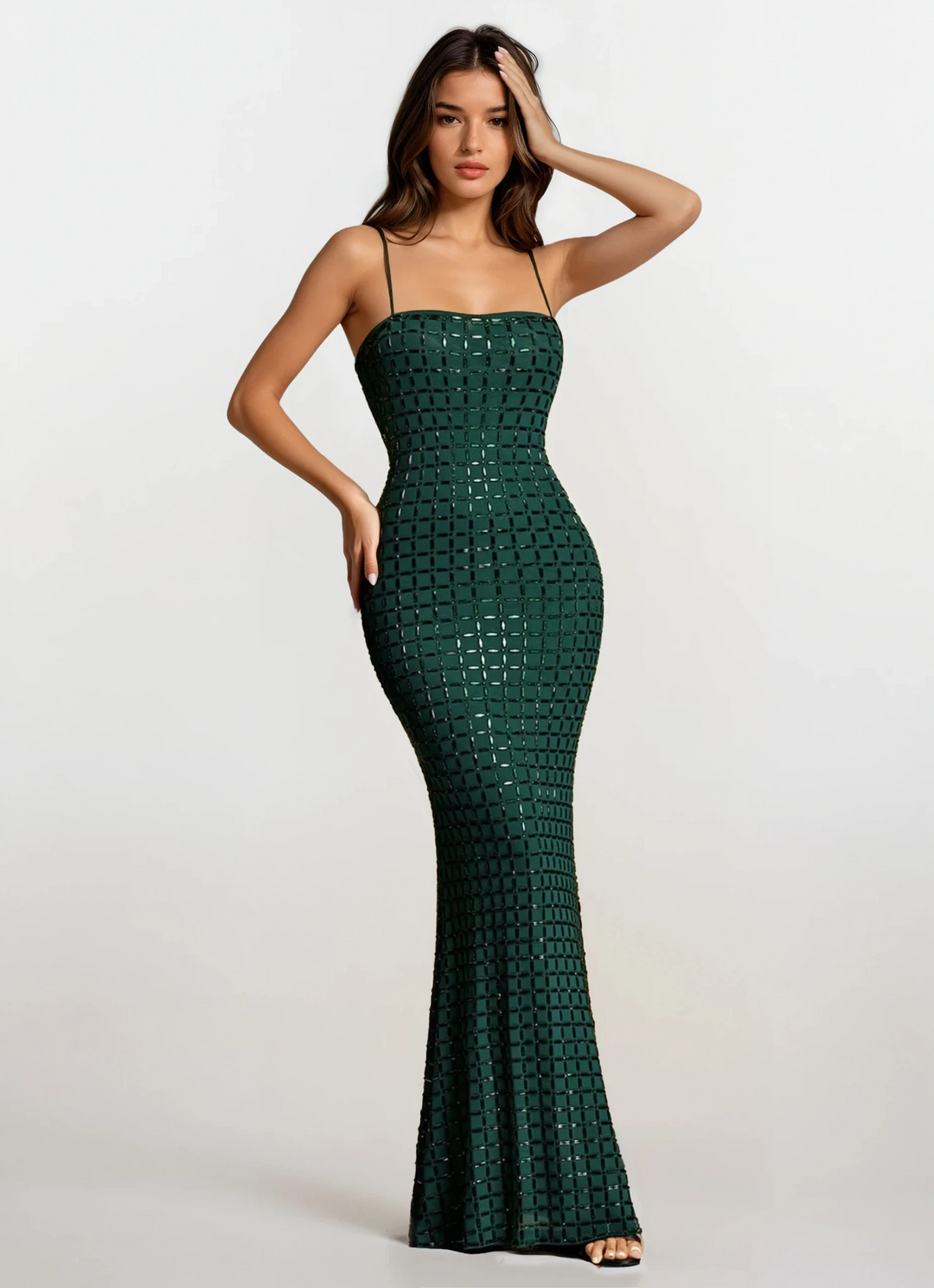 Violet Maxi Embellished Bodycon Dress S Violet Maxi Embellished Bodycon Dress S