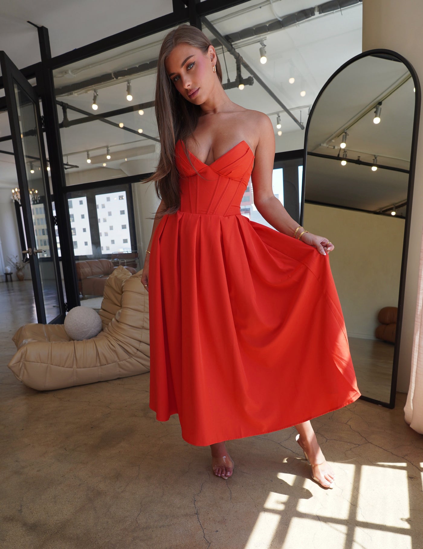 Charlotte Strapless Midi Dress