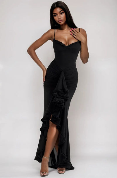 Lyra Layered Maxi Dress -Black