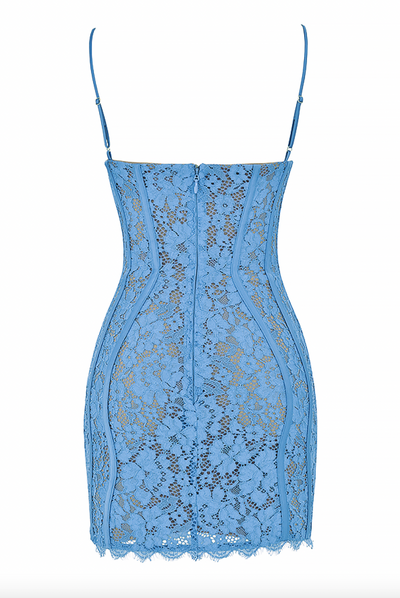 "Luna" Lace Bandage Dress - Blue - TOXIC ENVY BOUTIQUE 
