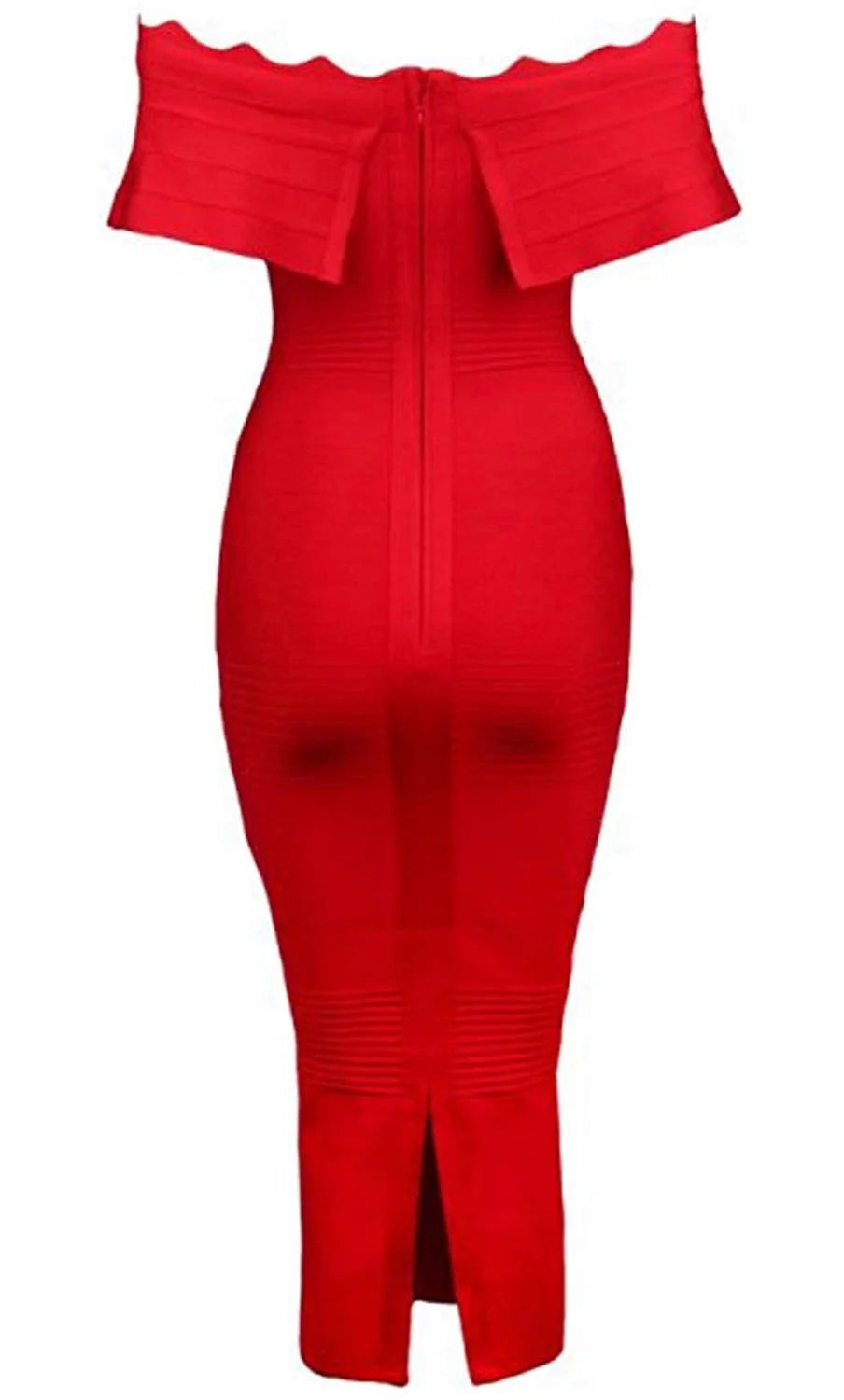 "Rivera" Off Shoulder Bandage Dress- Red - TOXIC ENVY BOUTIQUE 