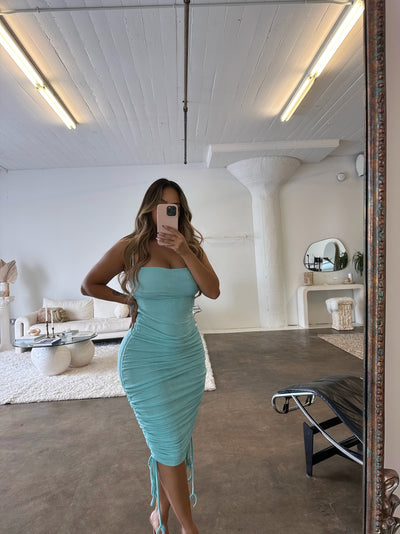 "Willow" Slinky Dress - Sky Blue - TOXIC ENVY BOUTIQUE 